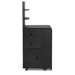 Black MDF Folding Nail Desk with 2 Drawers, Cabinet Door & Storage Shelf - Image 5