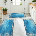 Three-piece kitchen rug set, non-slip and washable, abstract pattern kitchen hallway rug, soft and comfortable, suitable for sinks, floors, entrances, hallways and bathrooms. - Image 6
