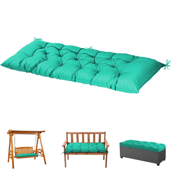 Outdoor Bench Cushion, 60 × 20 × 4 Inch, Tufted Waterproof Swing Cushion with Ties, for Patio Bench or Window Seat