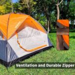 2/6 Family Camping Tents, Outdoor Double Layers Waterproof Windproof with Top Roof Rainproof and Large Mesh Windows Portable Easy Set Up Camping Gear with Carry Bag for All Seasons - Image 5