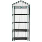4 Tier Mini Greenhouse with PVC Cover & Roll-Up Zipper Door, Portable Waterproof Greenhouse for Garden Backyard, 27" x 19" x 62", Transparent - Image 8