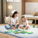 11-in-1 Dinosaur Activity Wall Busy Board Panels-- Wooden Sensory Toy-Green - Image 6