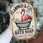 CIFbuy 8x12 Inch ( 20.3x30.5cm ) Vintage Rustic Aluminum Sign Flamingo (TikTok, temu pick-up service) - Image 2