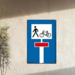 CIFbuy Aluminum German Traffic Sign Dead-End Road Warning, Retro Vintage Wall Art For Bicycles, Pedestrians 2D Flat Decor 8x12 Inch ikTok, ikTok, icycles Self- Sckup LogiopchArt - Image 7