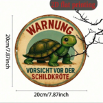 CIFbuy Vintage Turtle Crossing Metal Sign, German-Inspired Turtle Shell Wall Decor, 8x8 Inch Round Aluminum Plaque, Retro Reptile Room TikTok, TikTok, Self-pickup Logiopics - Image 8