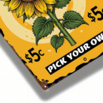 CIFbuy Vintage Sunflower 2D Flat Metal Sign 8x12 Inch" Waterproof Rustproof Retro, Wall Art Decorative Plaque Durable Hanging Dec 8x12 IncikTok, 8x12 IncikTok, t Self-pickup Logiopics - Image 5