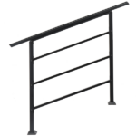 [Same Code 04286986]Handrails for Outdoor Steps, Wrought Iron Handrail Fits 1 to 4 Steps, Transitional Handrail with Installation Kit, Black - Image 5