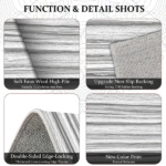 Three-piece kitchen rug set, non-slip and washable, abstract pattern kitchen hallway rug, soft and comfortable, suitable for sinks, floors, entrances, hallways and bathrooms. - Image 4