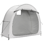 6.8x2.6FT Light Gray Arc Bicycle Storage Shed, 210D PU Silver Coated Oxford Cloth Bike Storage Tent with Fiberglass Frame - Image 3