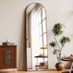 58"x19" Arched Full Length Mirror with Aluminum Alloy Frame Freestanding Floor Dressing Mirror, Black (Shipment from Walmart) - Image 4