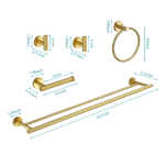5 Piece Bathroom Towel Rack Set Wall Mount - Image 2