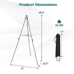 6 Pack Metal Tripod Display Easels with Carry Bags, Adjustable Height Art Easel Stands for Wedding Signs Posters - Image 4