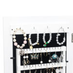 Simple PVC Wood Grain Coating Photo Storage Damp-proof Jewelry Mirror Cabinet White - Image 11