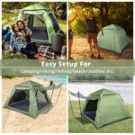 240*240*150cm Spring Quick Open Four-Person Family Tent Camping Tent Green - Image 15