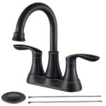 2-Handle 4-Inch Brushed Nickel Bathroom Faucet, Bathroom Vanity Sink Faucets with Pop-up Drain and Supply Hoses[Unable ship on weekends, TK/TEMU only for pickup, only TX10643 warehouse supports GOFO] - Image 14