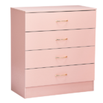25.98"*12.99"*30.42" 4-Drawer Cabinet Faux Rose Gold Handles Pink - Image 3
