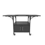 Outdoor Grill Table for Big Green Egg Style BBQ, Metal Grill Cart with 2 Folding Panels, Compatible with up to Large Green Egg, Kamado Joe Jr - Image 10
