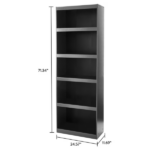 Framed 5-Shelf Bookcase with Adjustable Shelves, True Black Oak (Shipment from Walmart) - Image 3
