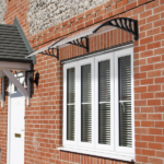 Same Code 82632470 80*38in Household Application Door & Window Rain Cover Eaves Brown Board & Black Holder - Image 22
