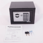 Mini Wall-in Style Electronic Code Metal Steel Box Safe Case 17EF Black - Image 18