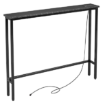 Same Code 73481563 39.4" Narrow Console Sofa Table with Power Outlets and USB Ports, Skinny Couch Table with Metal Frame and Charge Station with 4.9ft Extension Cord, Black - Image 9