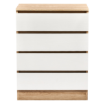 Handle-Free 4-Drawer Storage Cabinet Color-Block Drawer Dresser 23.62*14.96*30.71in Wood-Tone Cabinet Body + White Drawer Fronts - Image 2
