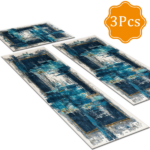 Three-piece kitchen rug set, non-slip and washable, abstract pattern kitchen hallway rug, soft and comfortable, suitable for sinks, floors, entrances, hallways and bathrooms. - Image 2