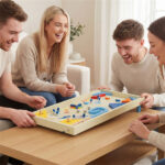 Colorful Wooden Pinball Machine, 3 Metal Marbles & Spring Plunger, Dual Flip Controls for Fun Gameplay​ - Image 4