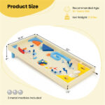 Colorful Wooden Pinball Machine, 3 Metal Marbles & Spring Plunger, Dual Flip Controls for Fun Gameplay​ - Image 7