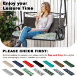 Outdoor Bench Cushion, 60 × 20 × 4 Inch, Tufted Waterproof Swing Cushion with Ties, for Patio Bench or Window Seat - Image 4