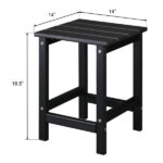 36*36*47cm Single Layer Square HDPE Side Table Black - Image 29