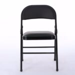 Same Code 33457557 4pcs Elegant Foldable Iron & PVC Chairs for Convention & Exhibition Black - Image 33