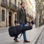 41 Inch 600D Oxford Cloth Acoustic Guitar Bag Black With Blue Line - Image 9