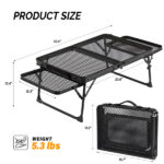 3 ft Portable Picnic Table with Wing Panels - Image 8