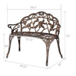 38.5" Cast Aluminum Outdoor Courtyard Decoration Park Leisure Rose Chair SAME AS 05671529 - Image 4