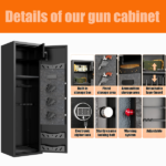 57" High Large Capacity Mechanical Gun Safe for Rifles & Handguns, Digital Password Lock, Built-In Independent Lock Box, Adjustable Shelves, Pre-Assembled No Assembly Required - Image 10
