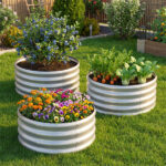 Round Galvanized Steel Raised Garden Bed 24×24×11.5 In Outdoor Planter for Vegetables Herbs Flowers - Image 11