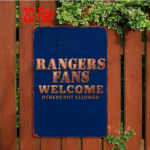 CIFbuy 1pc Rangers Metal Sign, Rangers Fans Welcome Others" Not Allowed, 2D Flat Unframed Vintage FC Plaque, Vintage FC Plaque, Weatherproof Rustproof UV R Welcome ikTok, Welcome ikTok, t Self-pickup Logiopics - Image 6