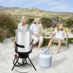 13*32inch Four-Piece Set, Black Round Iron Stove Frame, Silver Aluminum 30qt Turkey Pot 10qt Fish Pot, Gas Fryer - Image 44