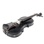 [Do Not Sell on Amazon] GV102 4/4 Solid Wood EQ Violin Case Bow Violin Strings Shoulder Rest Electronic Tuner Connecting Wire Cloth Black - Image 9