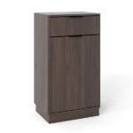 10-Gallon Woodgrain Tilt-Out Trash Can Cabinet Wooden Garbage Recycling Cabinet with Wave-Textured Hideaway Drawer&Pull-Out Bin-Multipurpose Kitchen/Bath Organizer in Walnut Finish - Image 8