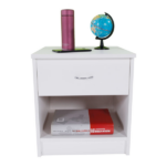 1-Drawer Bedside Table with Open Storage Space 2pcs Particleboard with Textured Melamine Surface Storage Cabinet 15.75*11.81*19.69in White - Image 16