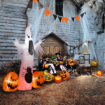 Replace 32359895 11.8 FT Halloween Inflatables Ghost Spider Pumpkin Outdoor Decorations, Scary Halloween Giant Blow up Ghost Decorations for Holiday Party Front Yard Lawn Garden Decor - Image 10