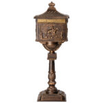 Cast Aluminum Mailbox with Post, Heavy Duty Postal Box with 2 Keys, Baffle Door, Expansion Bolts, Address Panel, In-Ground Large Security Mailbox for Outside, Antique Bronze - Image 11