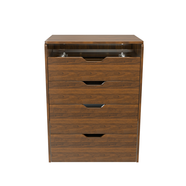 3-in-1 Vanity Desk with Lighted Mirror & Stool, Flip Top Makeup Dressing Table, Compact Storage for Bedroom, Bathroom, Dressing Room(23.62"L, Walnut)