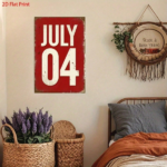 CIFbuy Vintage July 4th Independence Day Metal Wall Sign, 8x12 Inch 2D Flat Aluminum Patriotic Wall Art, Art, Rustic Red White Distressed Le ikTok, ikTok, tic Wall Art Self- 8ckup Logiop Leum - Image 8