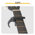 Matte Black 38-inch Round Acoustic Guitar with Picks, Strings, Capo, Case, Tuner, and Strap - Image 7