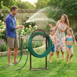 Garden Hose Holder, Water Hose Holder Stand with Storage Basket, Heavy Duty Freestanding Garden Hose Hanger Storage Rack with 4 Spikes for Outside Yard Lawn Farm, Bronze - Image 9
