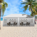 10'x20' Outdoor Party Tent with 6 Removable Sidewalls, Waterproof Canopy Patio Wedding Gazebo, White - Image 20