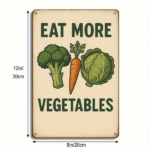 CIFbuy Retro Eat More Veggies Metal Tin Sign, 8x12 Inch 1PC 2D Flat Green Carrots Lettuce Vegetables Pattern Inspirational Farm Wall Ar TikTok, TikTok, l Ar Self-pickup Logiopics - Image 3